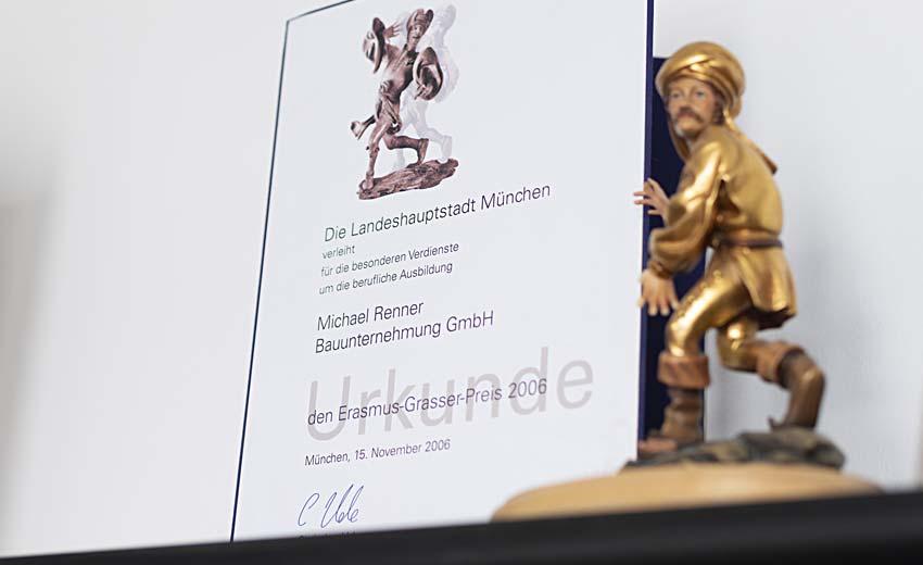 Michael Renner Bauunternehmung Erasmus Grasser Preis